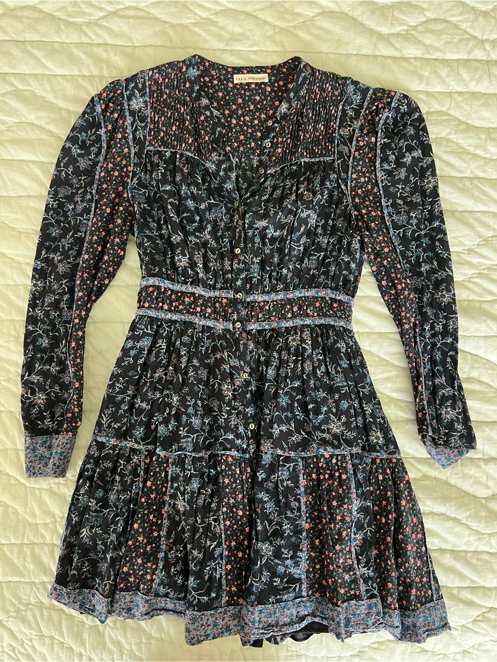 ULLA JOHNSON Luise Floral-Print Button-Front Dress